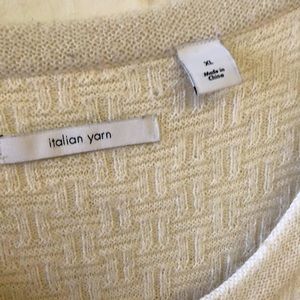 Men’s long sleeves Italian yarn XL off white sweater